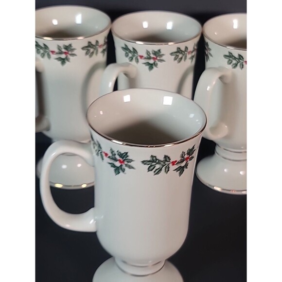 Braum Formalities Holly Collection MugsCups Set of 4  Christmas Eggnog Punch VTG - Picture 8 of 8